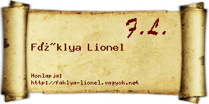 Fáklya Lionel névjegykártya